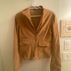 Tan Zip-Up Corduroy Jacket (S)